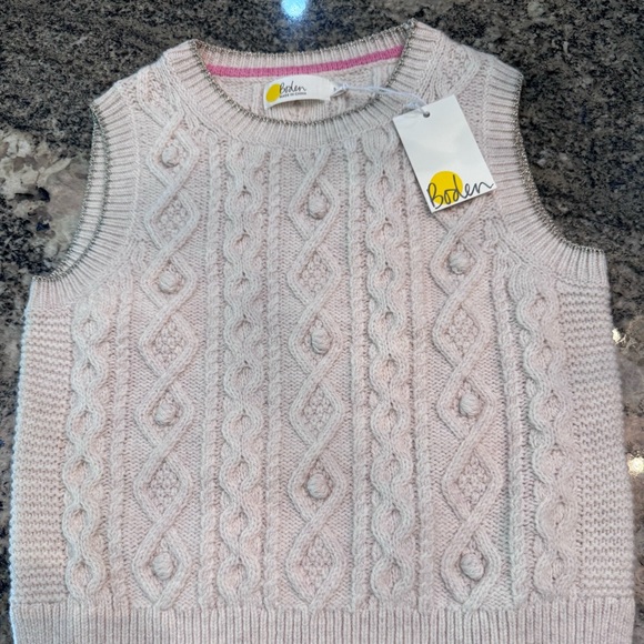 Boden Other - Mini Biden Ecru Marl Cream Crew Neck Cable Knit Sweater